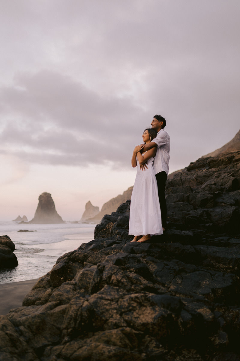 Tenerife Elopement Photographer in playa Benijo