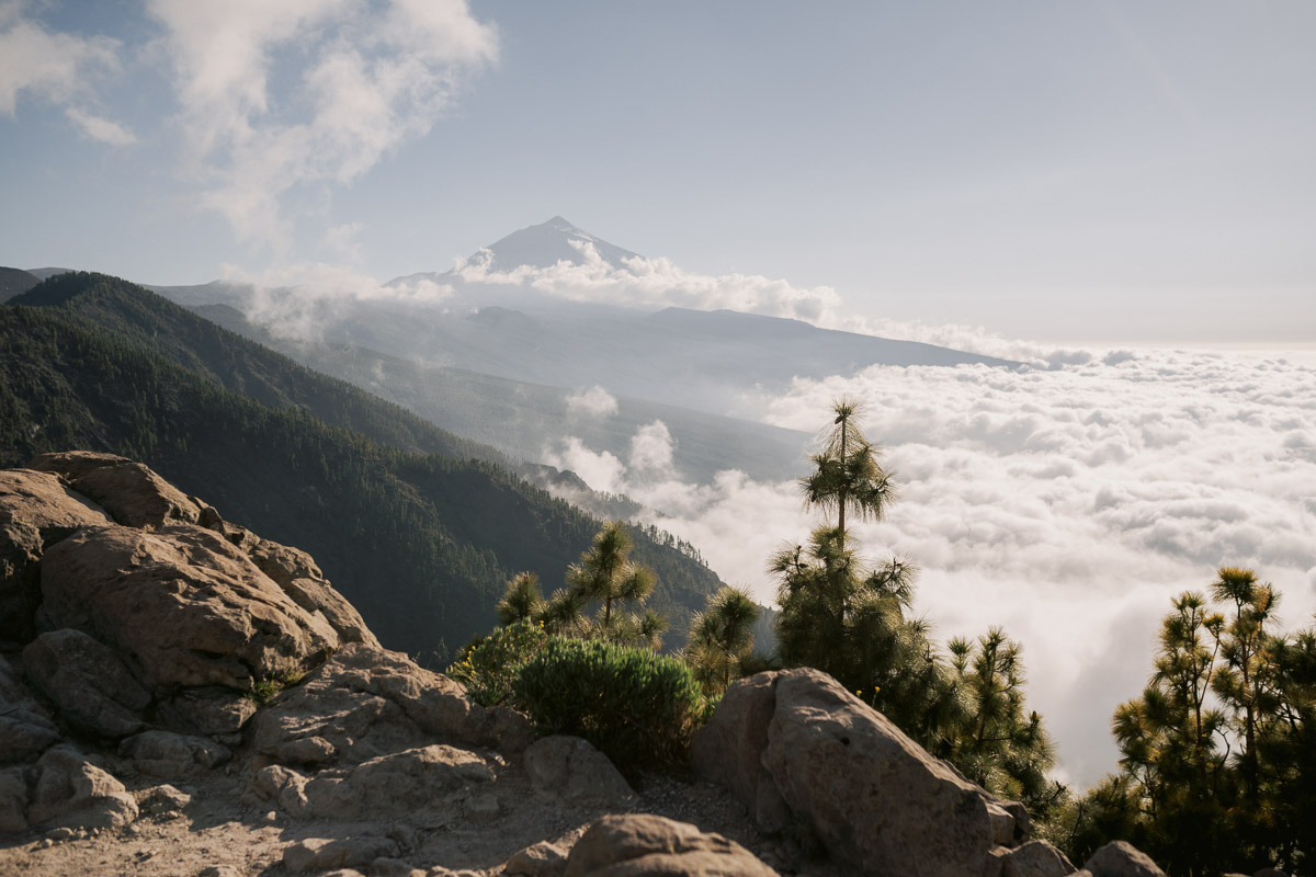 Best place to elope in Tenerife - Teide volcano above the clouds