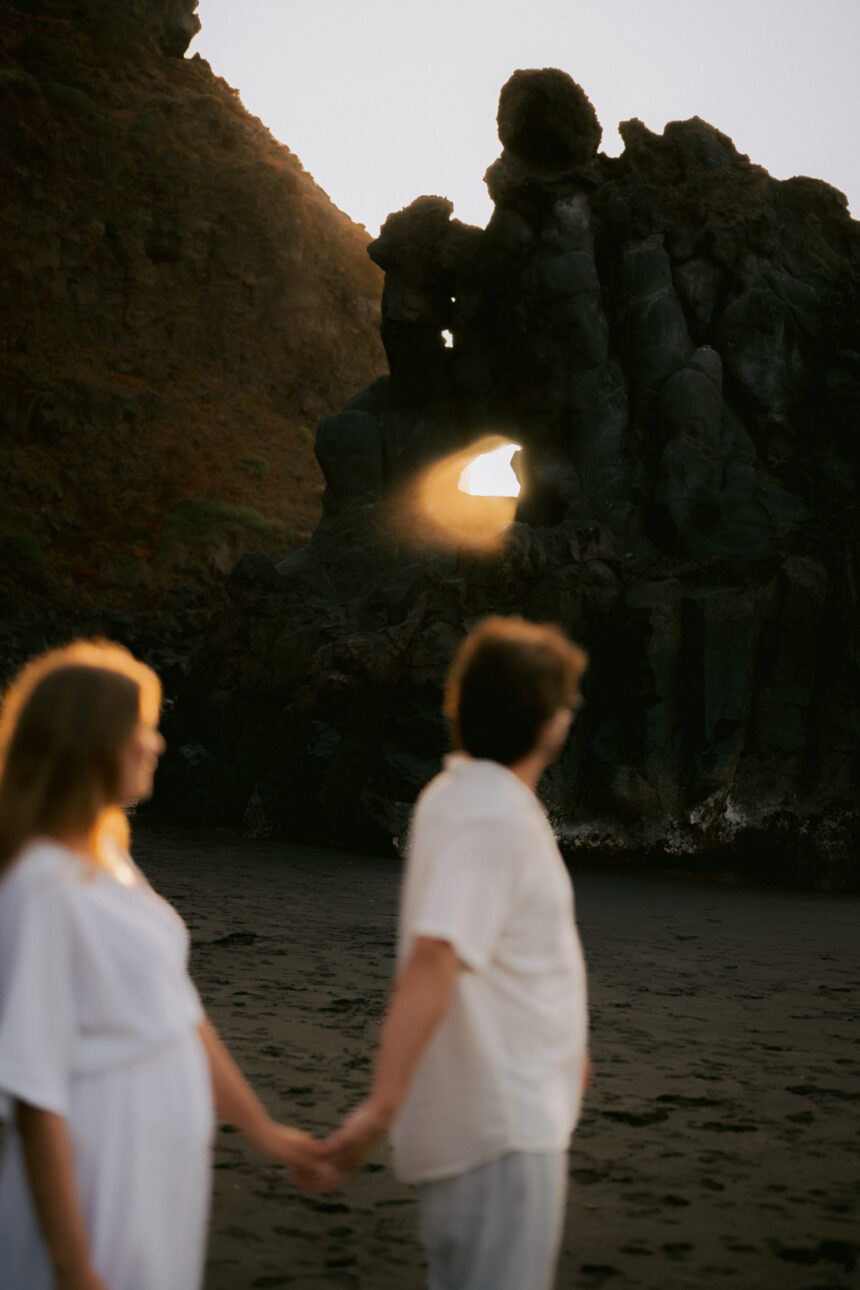 Couple photoshoot on Playa Bollullo Tenerife